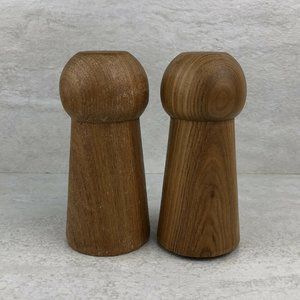 Vintage Teak Wood Salt & Pepper Shakers